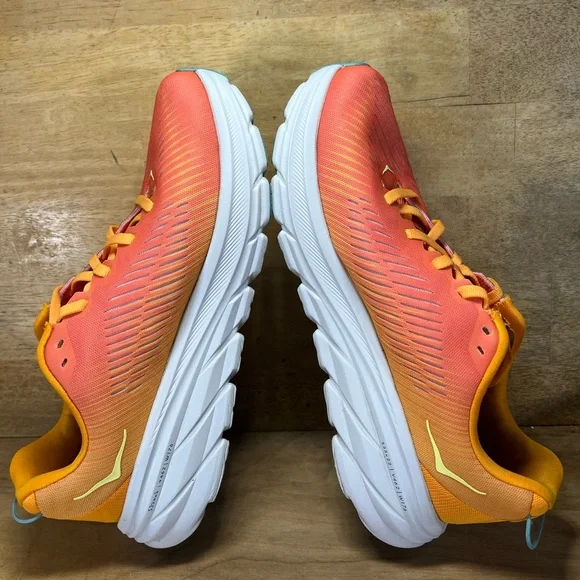 Hoka One One Rincon 3 LIGHTWEIGHT Womens Sz 8 Wide Running Shoes Sneakers Orange - Picture 6 of 12